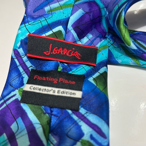 Vibrant Blue and Purple Abstract Tie - Picture 4 of 5